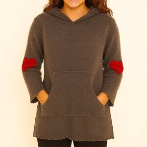 Cabyn Heart Patch Fleece Pullover Cozy Cabincore Hoodie Pullover Size Small